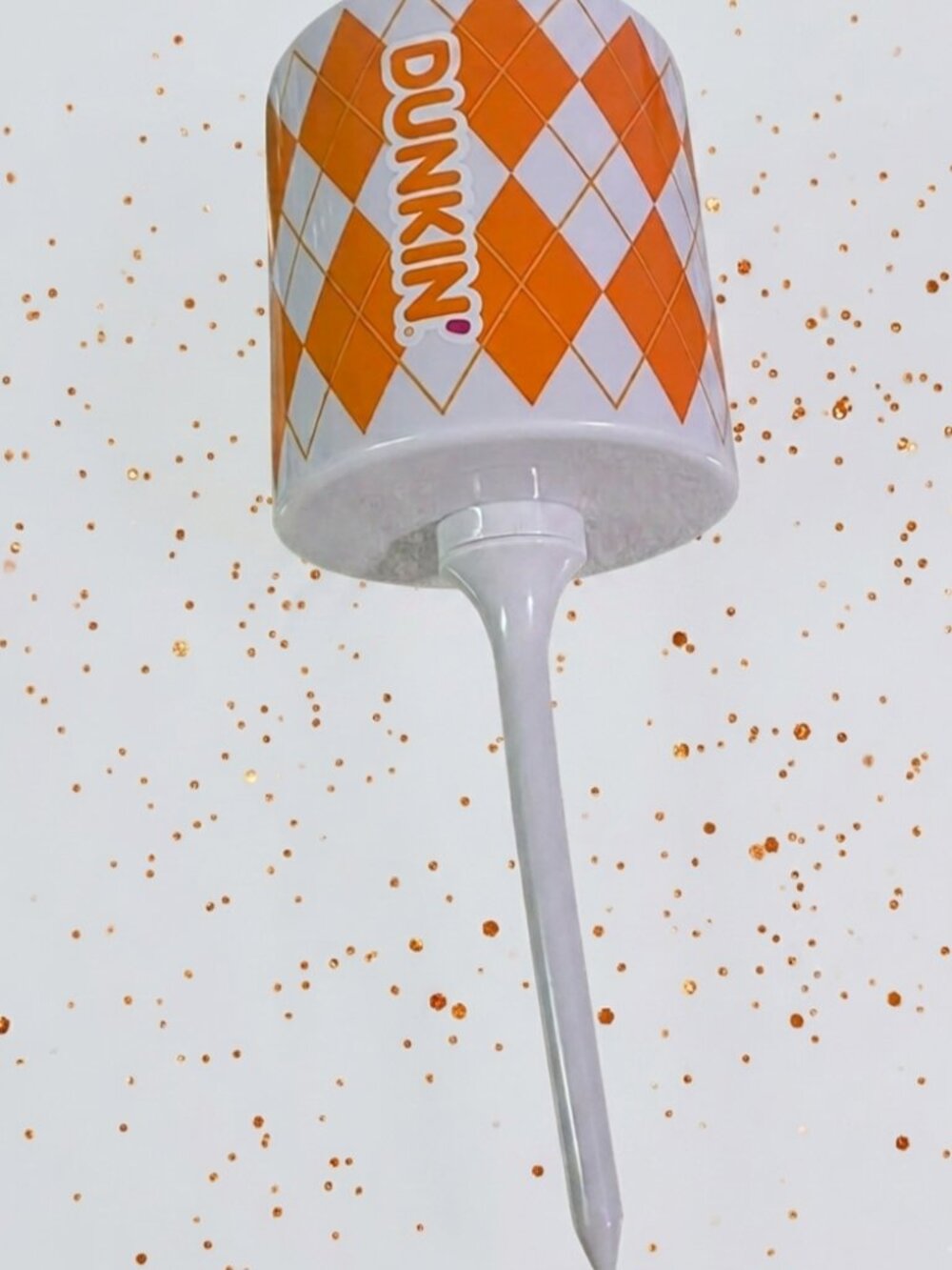 Dunkin Donuts Golf Tee Cup Holder Orange Argyle Beach Drink Holder 2026